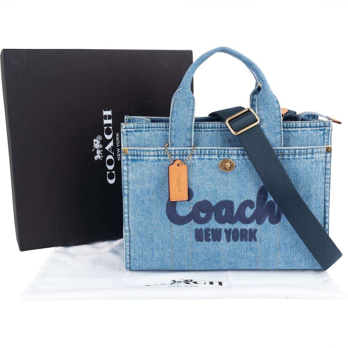 Coach Denim Cargo Tote Handbag