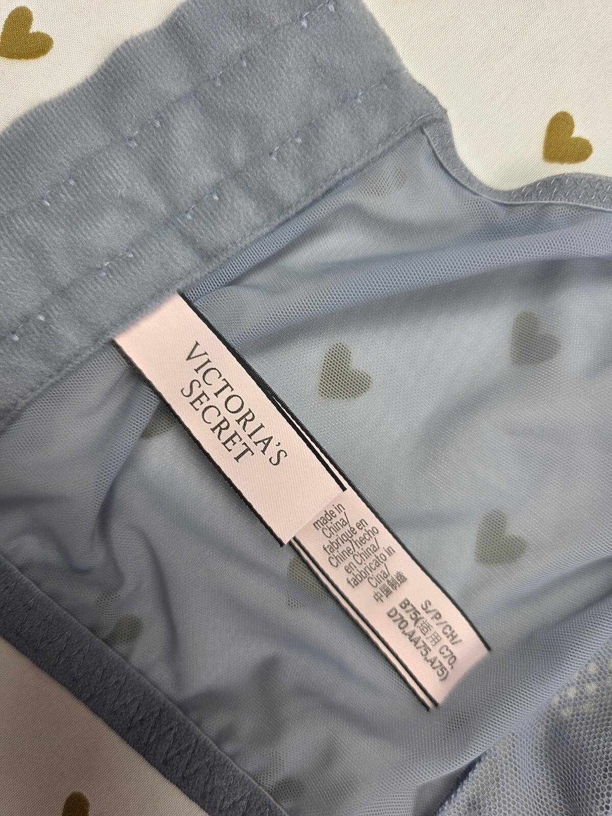 Victorias Secret Blue Small High Line Lace Bralette Bra Top Tank