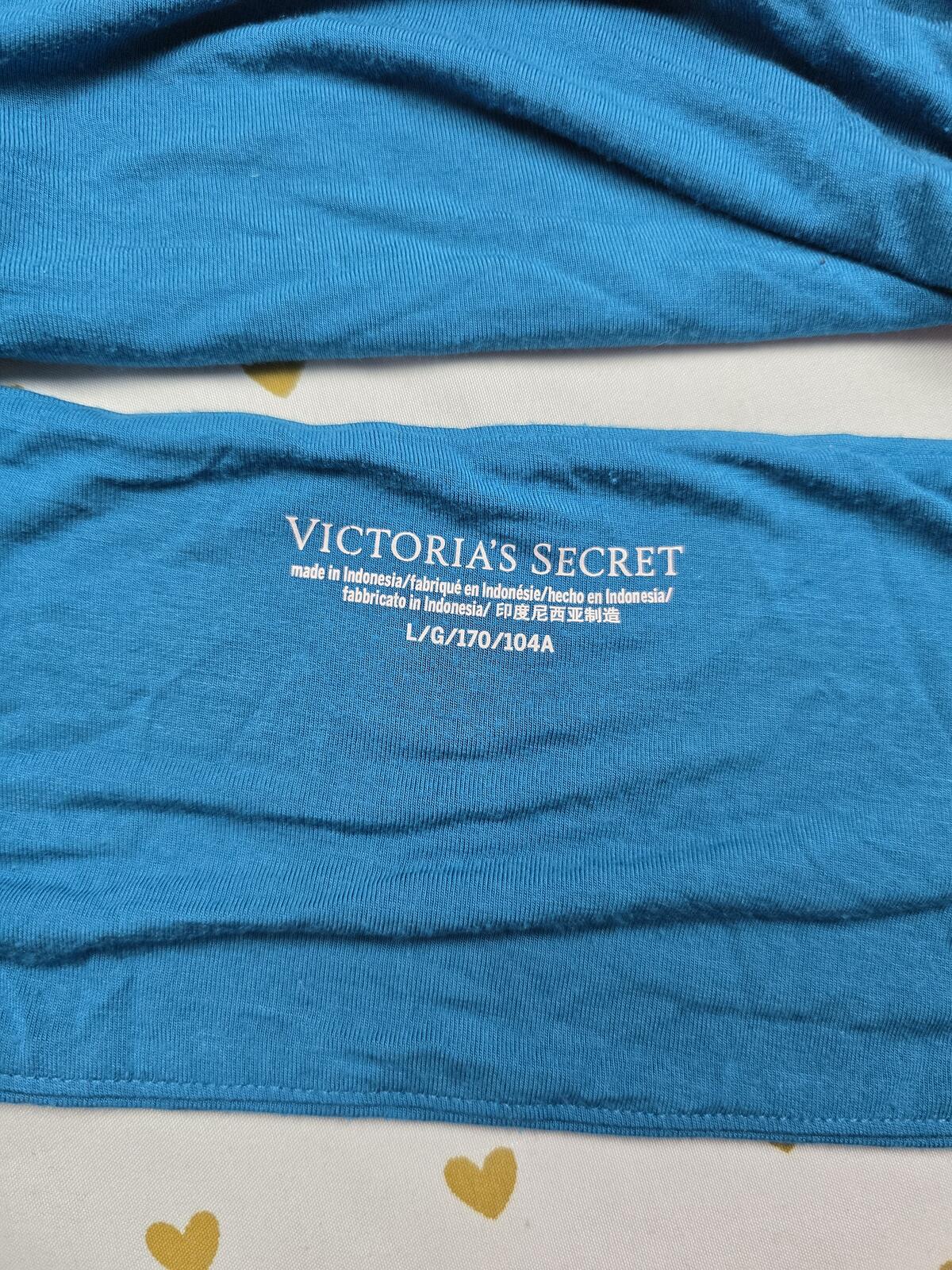 Victorias Secret Super Soft Blue Polka Dot LARGE Bralette Bra Top Tank