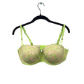 Women’s Victorias Secret Neon Green Lace Overlay Balconette Bra Size 36D #6266