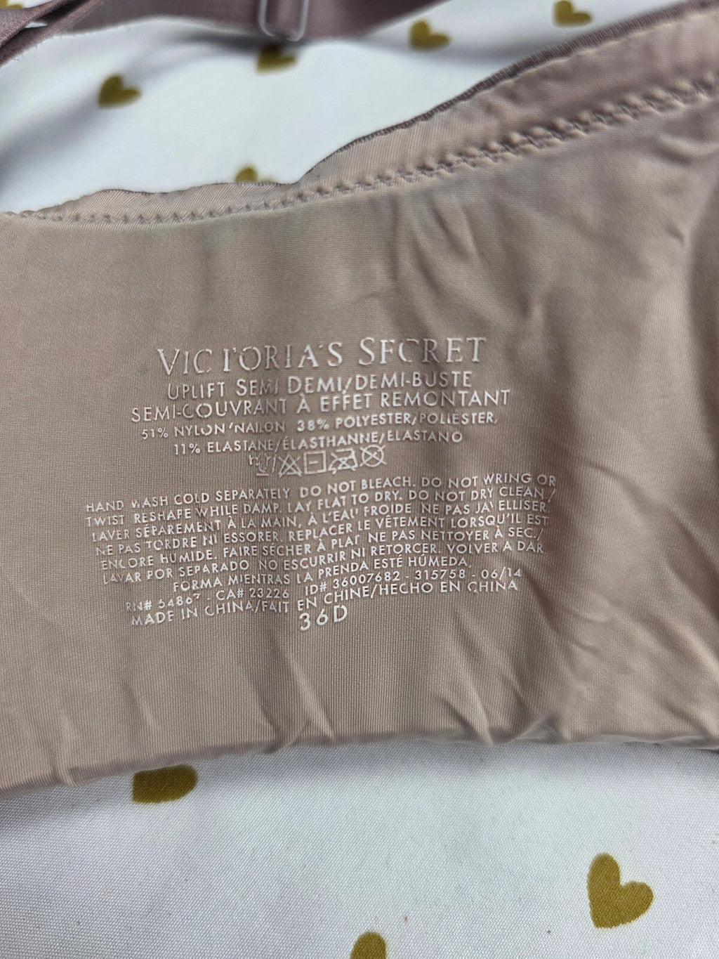 Victorias Secret Uplift Semi Demi Balconette Bra 36D
