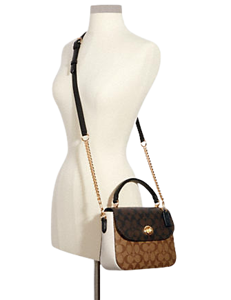 Coach Marlie Top Handle Satchel In Blocked Signature Canvas