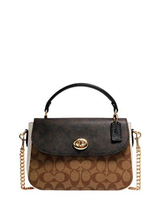 Coach Marlie Top Handle Satchel In Blocked Signature Canvas
